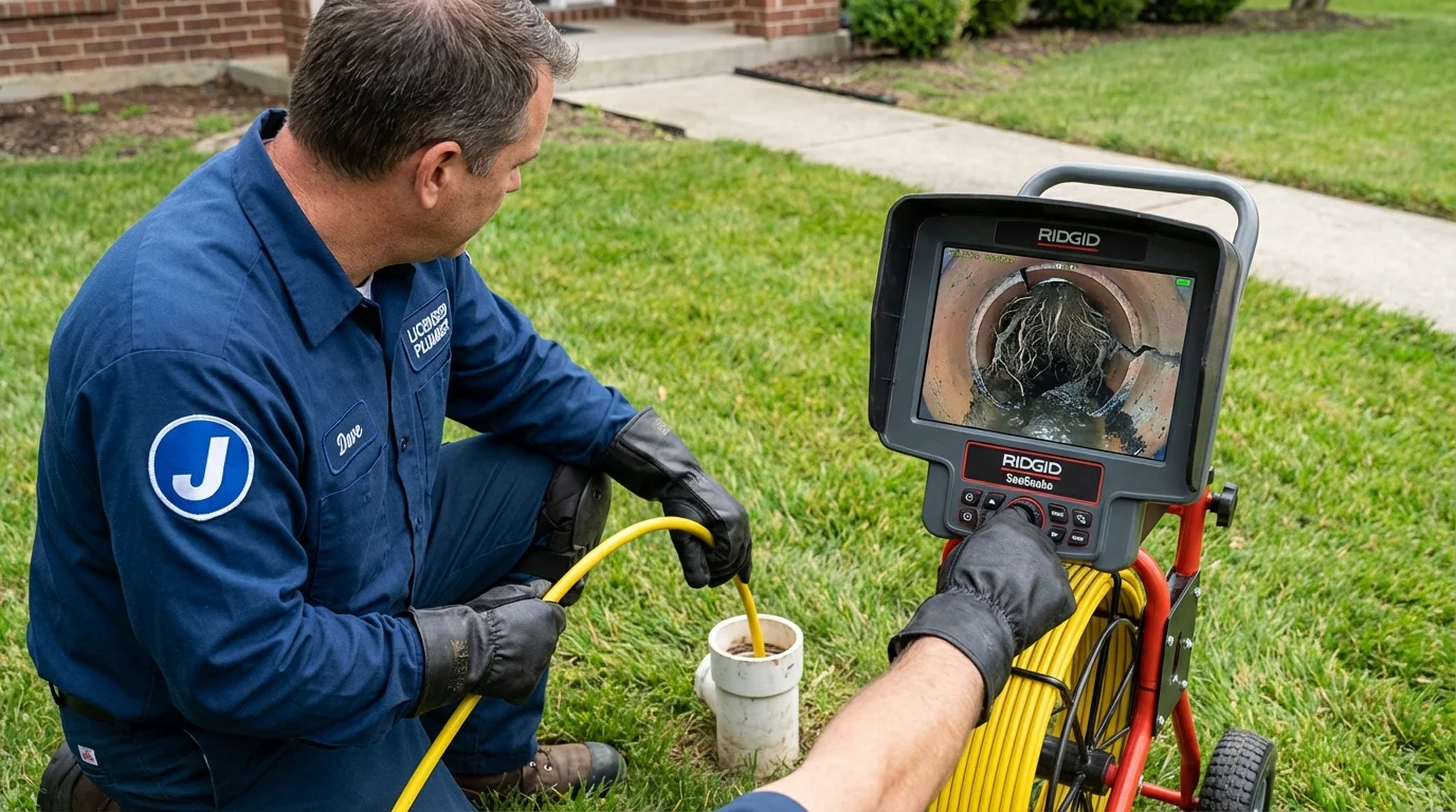 Sewer camera inspection being performed by Johns Plumbing LLC in Lake Orion